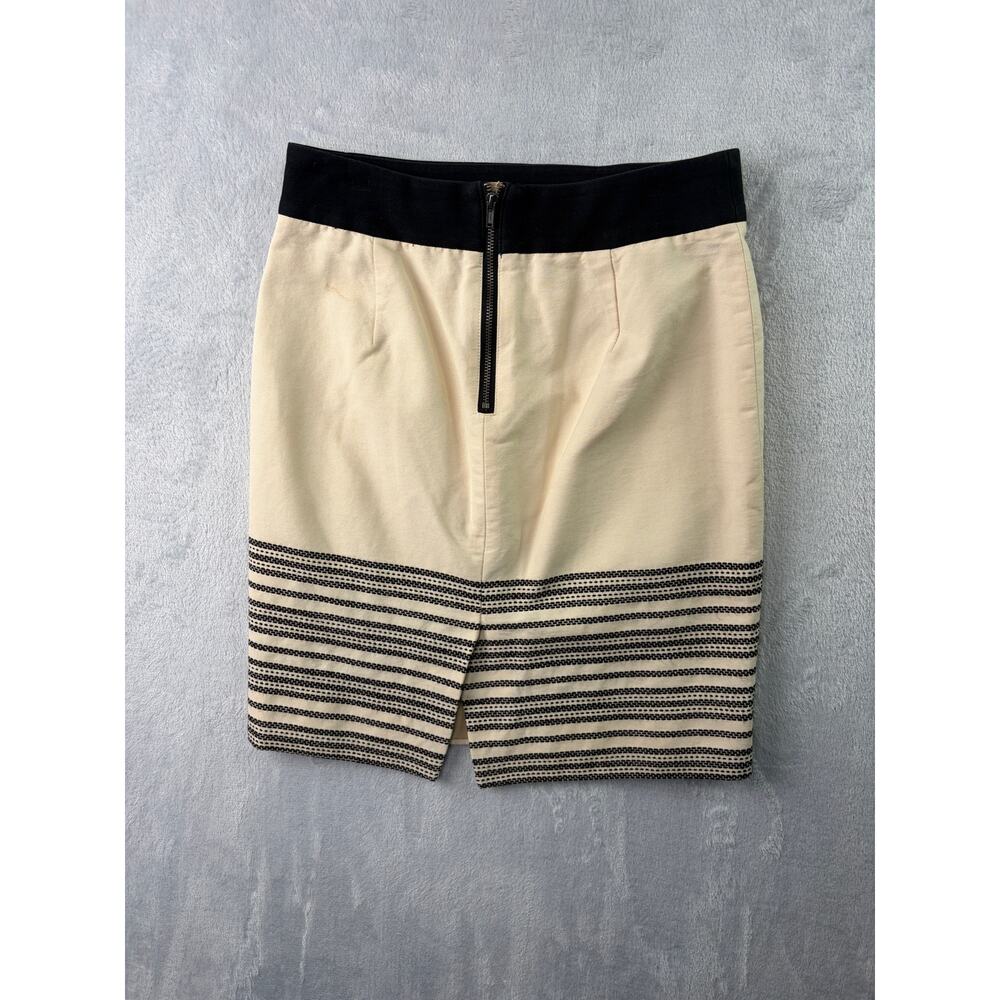 J.Crew Cream Pencil Skirt with Black Trim - Size 00 - Picture 4 of 7